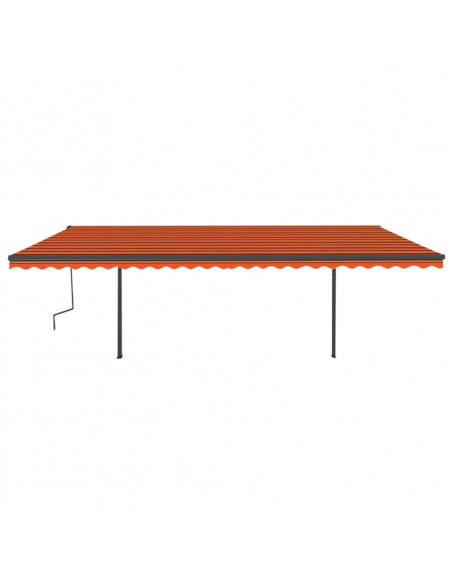 Tenda Retrattile Manuale con Pali 6x3,5 m Arancione e Marrone