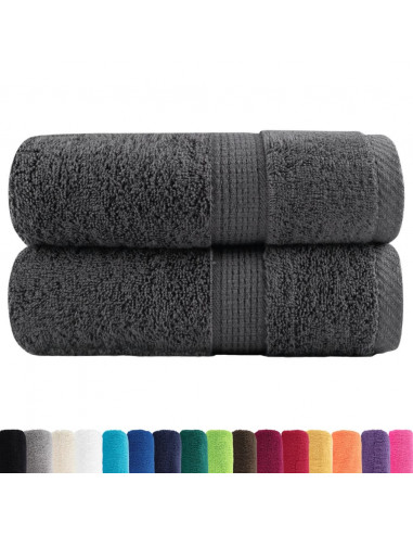 Salviette Premium 2 pz Antracite 30x30 cm 600gsm 100% Cotone