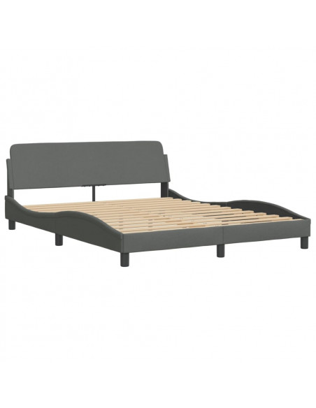 Letto con Materasso Grigio Scuro 160x200 cm Tessuto