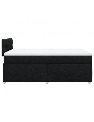 Giroletto a Molle con Materasso Nero 120x200 cm in Tessuto