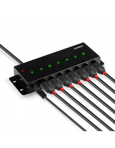 Lindy 42794 hub di interfaccia USB 2.0 Type-B 480 Mbit/s Nero