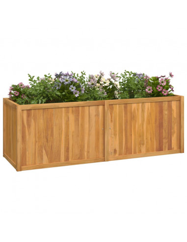 Letto da Giardino Rialzato 150x50x50 cm Legno Massello di Teak