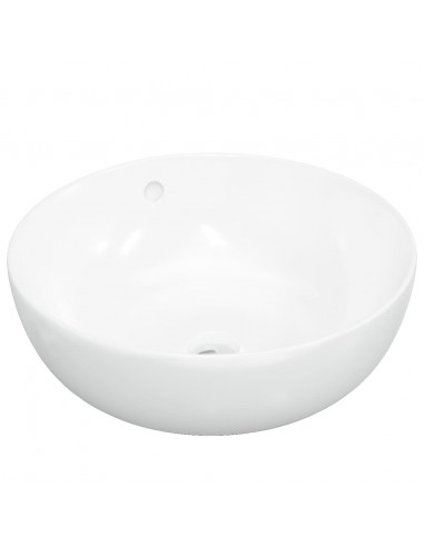 Lavandino Bianco 44x17 cm in Ceramica Rotondo