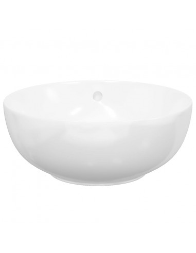 Lavandino Bianco 44x17 cm in Ceramica Rotondo