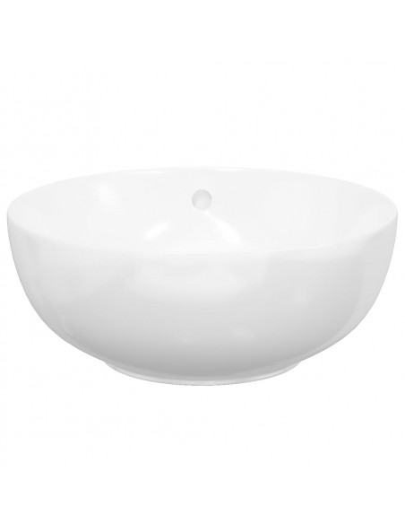 Lavandino Bianco 44x17 cm in Ceramica Rotondo