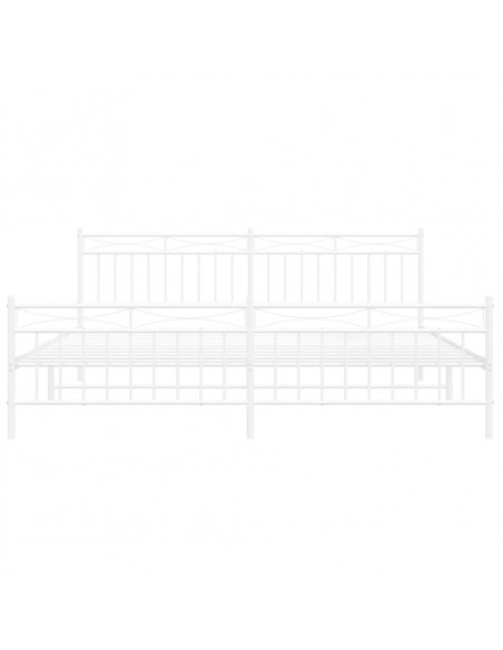 Giroletto con Testiera e Pediera Metallo Bianco 200x200 cm