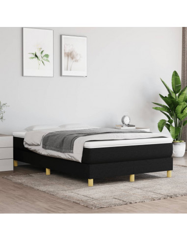 Giroletto a Molle con Materasso Nero 120x190 cm in Tessuto