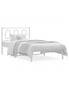 Giroletto con Testiera Metallo Bianco 100x190 cm 2