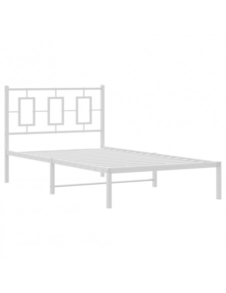 Giroletto con Testiera Metallo Bianco 100x190 cm