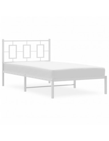 Giroletto con Testiera Metallo Bianco 100x190 cm