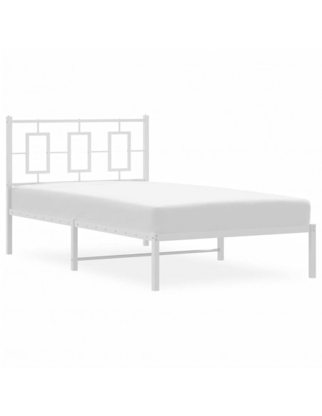 Giroletto con Testiera Metallo Bianco 100x190 cm