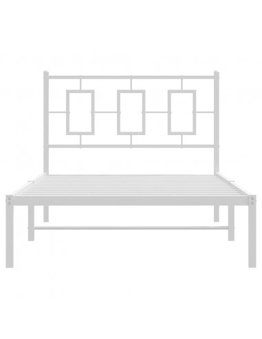 Giroletto con Testiera Metallo Bianco 100x190 cm