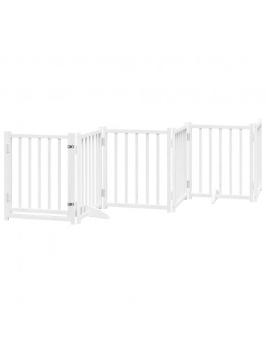 Cancello Cani Porta Pieghevole Bianco 15 Pannelli 750 cm Pioppo