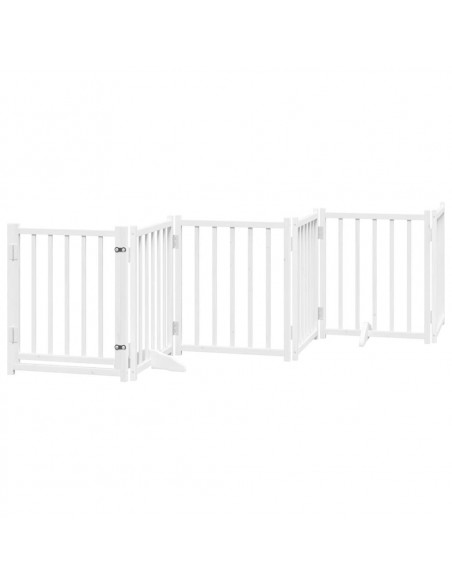 Cancello Cani Porta Pieghevole Bianco 15 Pannelli 750 cm Pioppo
