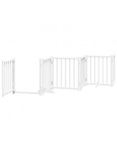 Cancello Cani Porta Pieghevole Bianco 15 Pannelli 750 cm Pioppo