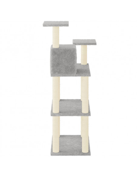 Albero per Gatti con Tiragraffi in Sisal Grigio Chiaro 118,5 cm