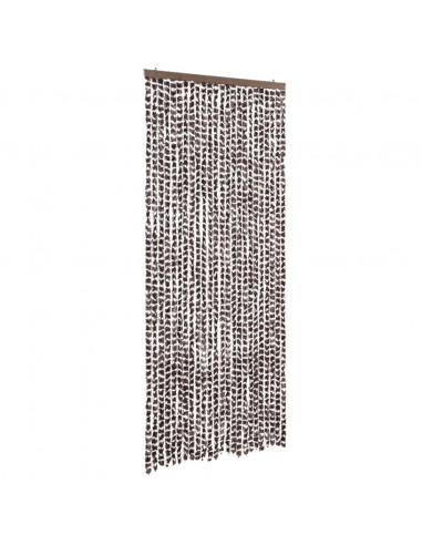 Tenda Antimosche Marrone e Bianca 100x230 cm in Ciniglia