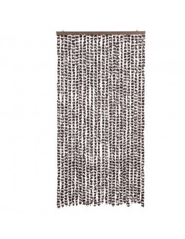 Tenda Antimosche Marrone e Bianca 100x230 cm in Ciniglia