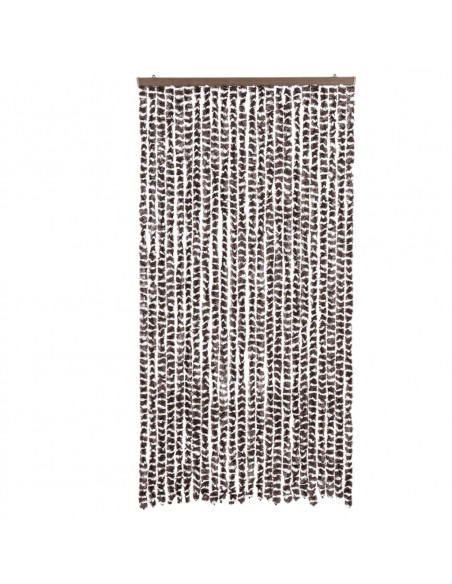 Tenda Antimosche Marrone e Bianca 100x230 cm in Ciniglia