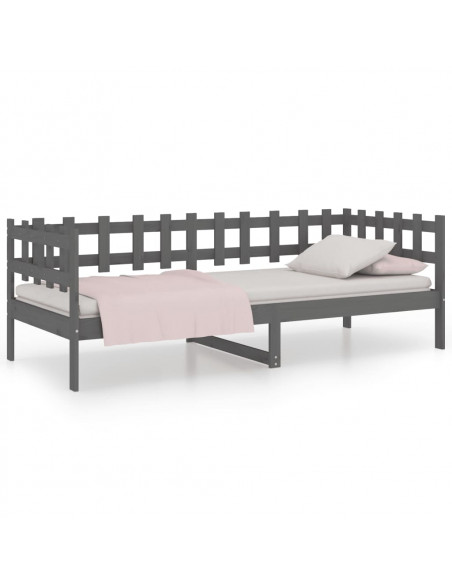 Dormeuse Grigia 80x200 cm in Legno Massello di Pino