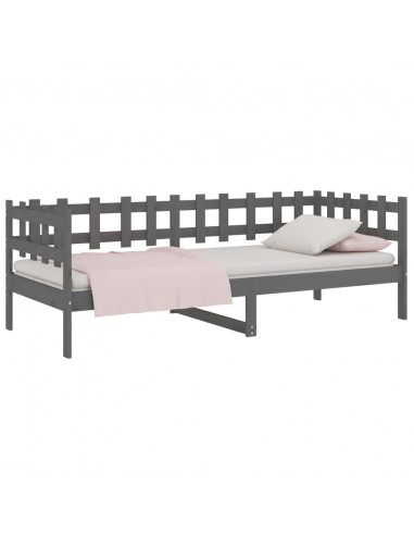 Dormeuse Grigia 80x200 cm in Legno Massello di Pino