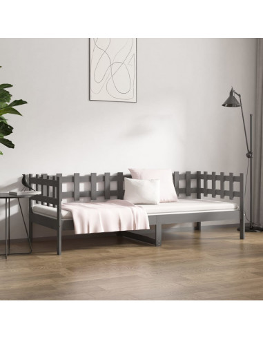 Dormeuse Grigia 80x200 cm in Legno Massello di Pino