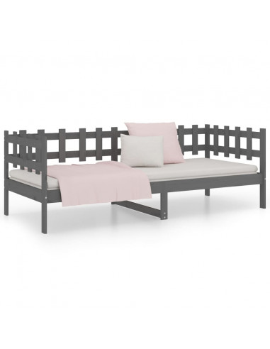 Dormeuse Grigia 80x200 cm in Legno Massello di Pino