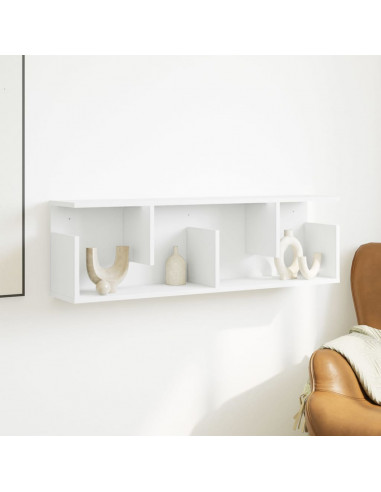 Mobile a Parete 100x20x30 cm Bianco in Legno Multistrato