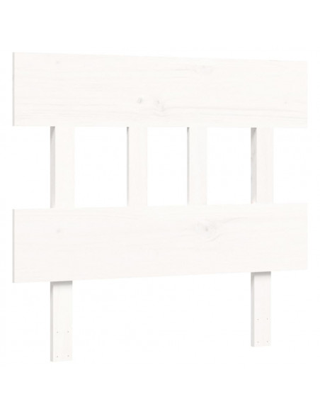 Giroletto con Testiera Bianco Single in Legno Massello