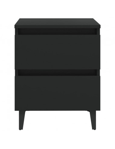 Comodini 2pz Neri 40x35x50 cm in Legno Multistrato