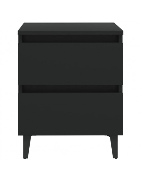Comodini 2pz Neri 40x35x50 cm in Legno Multistrato