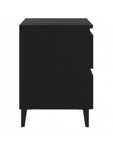 Comodini 2pz Neri 40x35x50 cm in Legno Multistrato