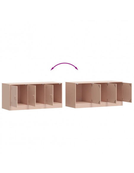 Mobile Porta TV Rosa 99x39x44 cm in Acciaio