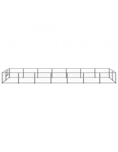 Gabbia per Cani Nera 14 m² in Acciaio