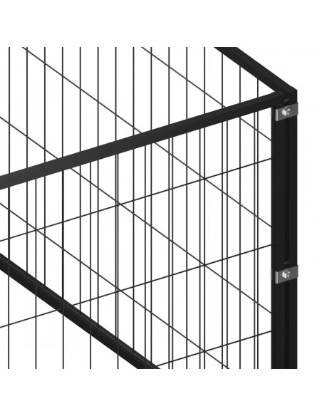 Gabbia per Cani Nera 14 m² in Acciaio