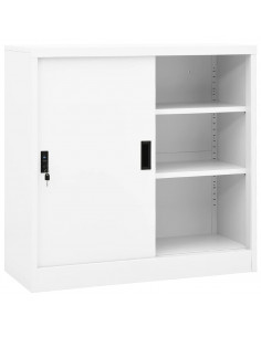 Armadio per Ufficio Anta Scorrevole Bianco 90x40x90cm Acciaio 2