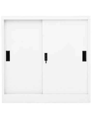 Armadio per Ufficio Anta Scorrevole Bianco 90x40x90cm Acciaio