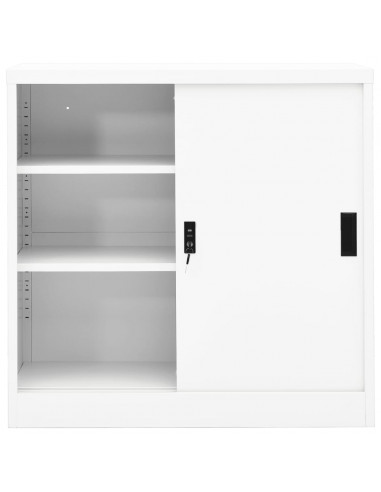 Armadio per Ufficio Anta Scorrevole Bianco 90x40x90cm Acciaio