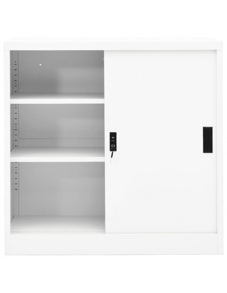 Armadio per Ufficio Anta Scorrevole Bianco 90x40x90cm Acciaio