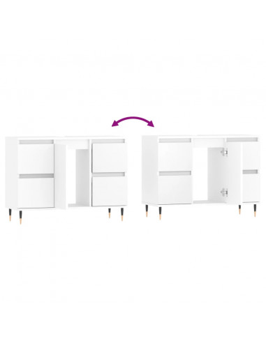 Mobile da Bagno Bianco 80x33x60 cm in Legno Multistrato