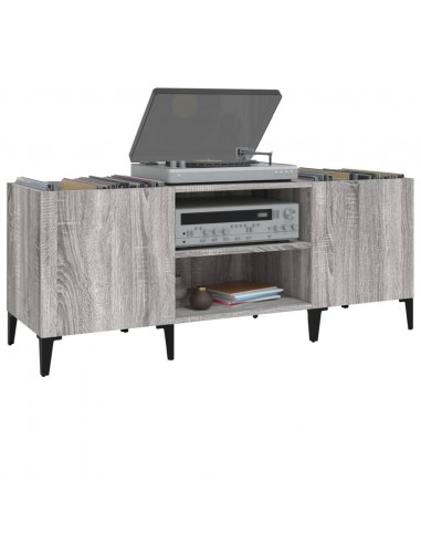 Mobile Porta Dischi Grigio Sonoma 121x38x48cm Legno Multistrato
