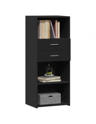 Credenza Nera 50x42,5x124 cm in Legno Multistrato