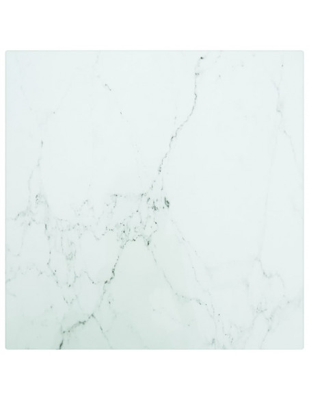 Piano Tavolo Bianco 30x30 cm 6 mm Vetro Temperato Design Marmo