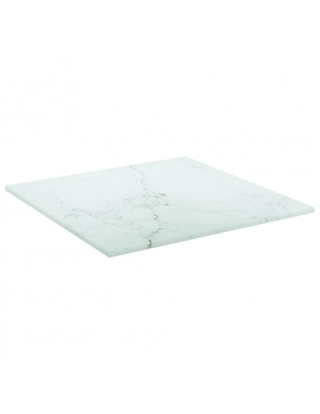 Piano Tavolo Bianco 30x30 cm 6 mm Vetro Temperato Design Marmo