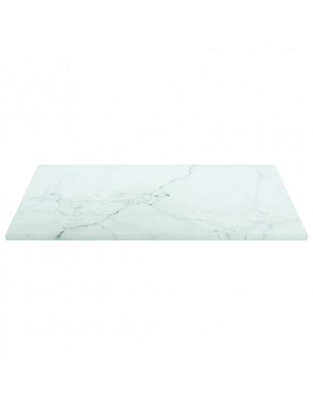 Piano Tavolo Bianco 30x30 cm 6 mm Vetro Temperato Design Marmo
