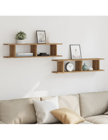 Mensole da Parete 2 pz Artigianale 90x18x20 cm in Truciolato