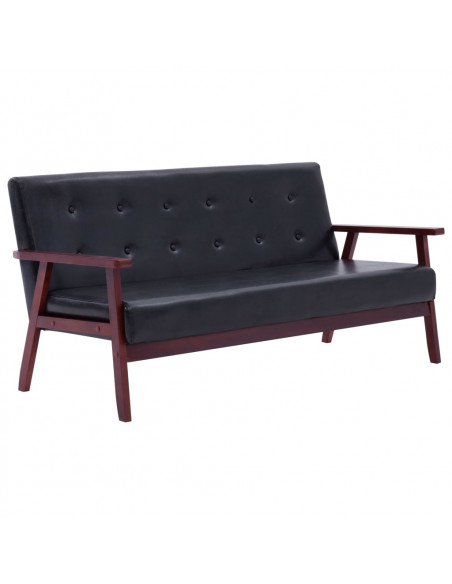 Set di Divani 2 pz Nero in Similpelle