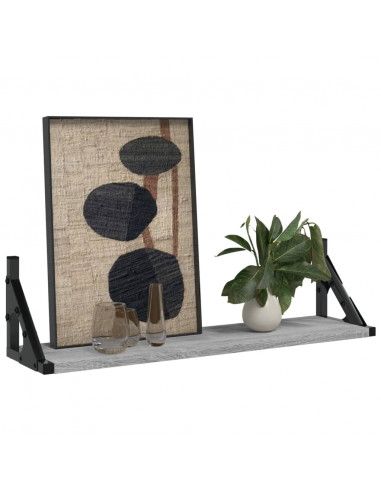 Mensole da Parete 2pz Grigio Sonoma 60x15x15,5 cm