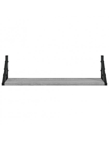 Mensole da Parete 2pz Grigio Sonoma 60x15x15,5 cm