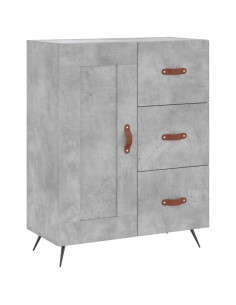 Credenza Grigio Cemento 69,5x34x180 cm in Legno Multistrato 2